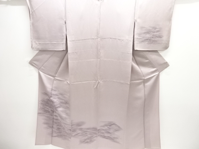JAPANESE KIMONO / HITOE HOMONGI / EMBROIDERY / SCENERY OF HOUSE